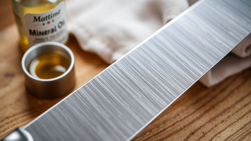 Clean knife, oil, and cloth for rust prevention.