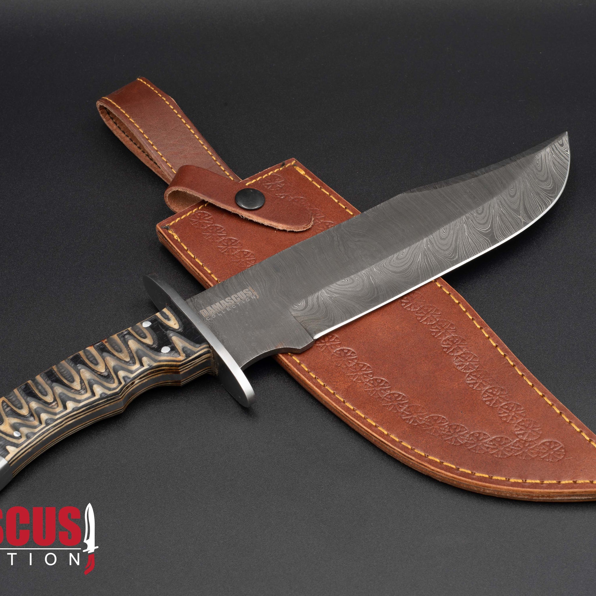 Damascus Steel Bowie Knife 14-inch Blade BOW-1101