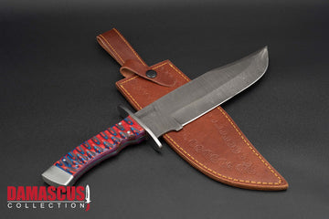 Damascus Steel Bowie Knife 14-inch Blade BOW-1103