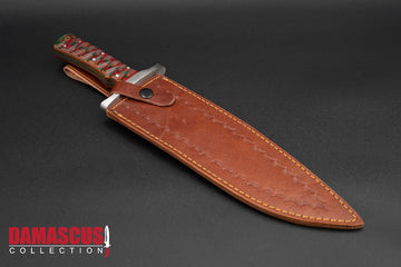 Damascus Steel Bowie Knife 14-inch Blade BOW-1105