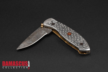 Damascus Steel Folding Knife 7-inch Blade FLD-1101