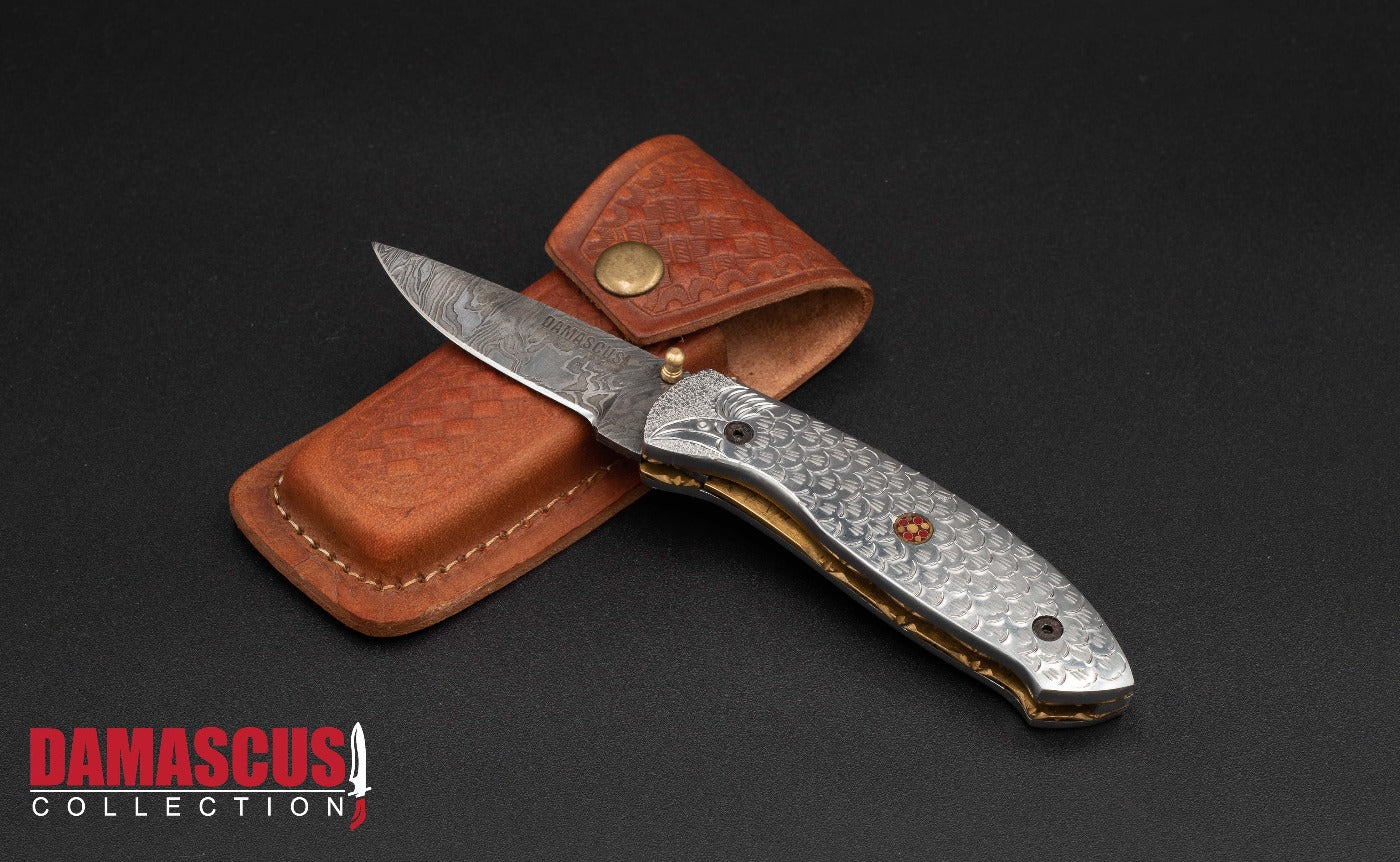 Damascus Steel Folding Knife