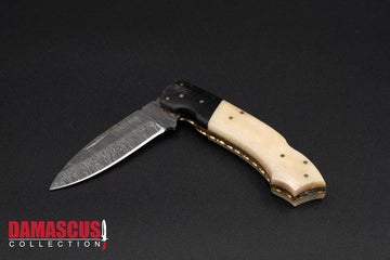 Damascus Steel Folding Knife 8-inch Blade FLD-1102