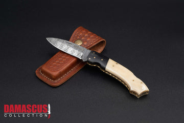 Damascus Steel Folding Knife 8-inch Blade FLD-1102