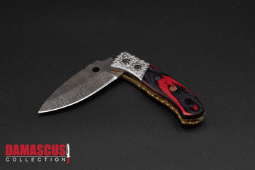 Damascus Steel Folding Knife 8-inch Blade FLD-1103
