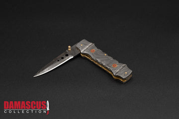 Damascus Steel Folding Knife 8-inch Blade FLD-1104