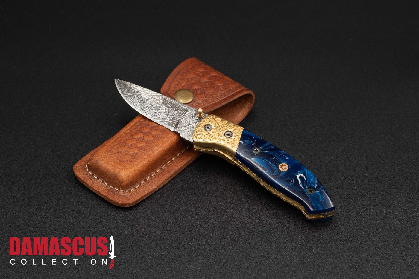 Damascus Steel Folding Knife