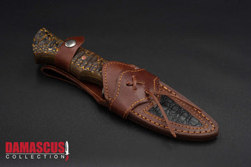 Damascus Steel Hunting Knife 10-inch Blade HUN-1201