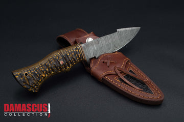 Damascus Steel Hunting Knife 10-inch Blade HUN-1201