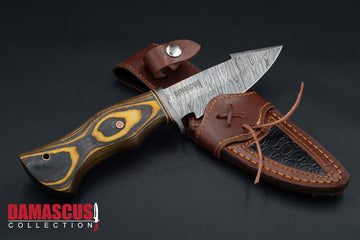 Damascus Steel Hunting Knife 10-inch Blade HUN-1203
