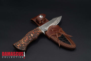 Damascus Steel Hunting Knife 10-inch Blade HUN-1204