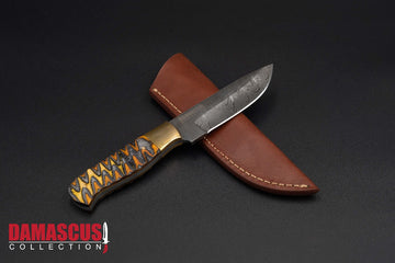 Damascus Steel Hunting Knife 9-inch Blade HUN-1301