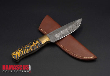 Damascus Steel Hunting Knife 10-inch Blade HUN-1304